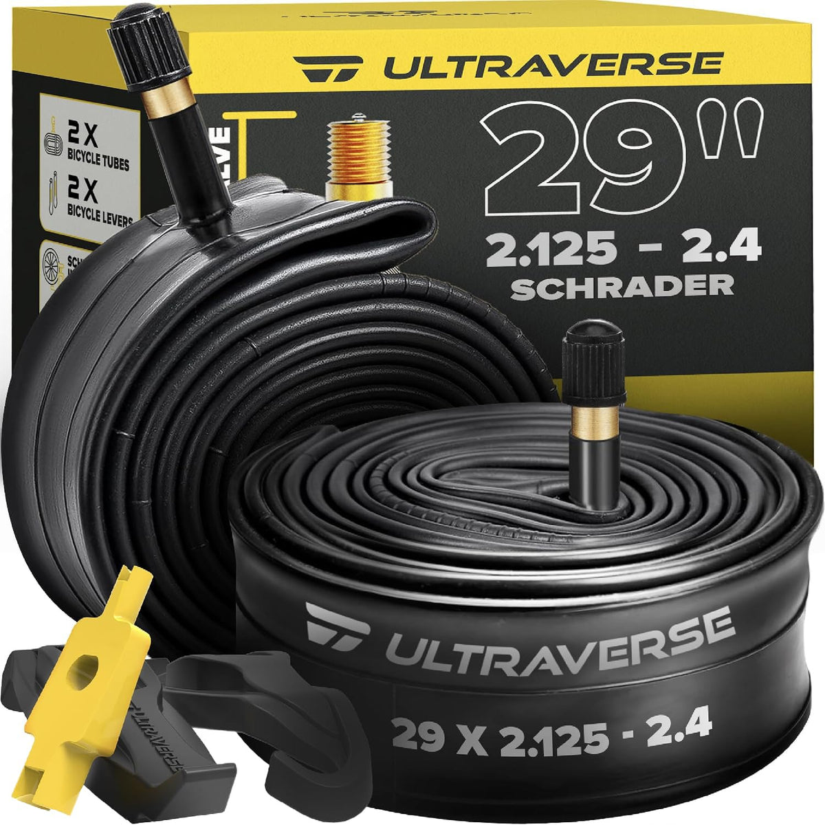 Ultraverse Schrader Bike Inner Tubes - 29x2.125-2.40