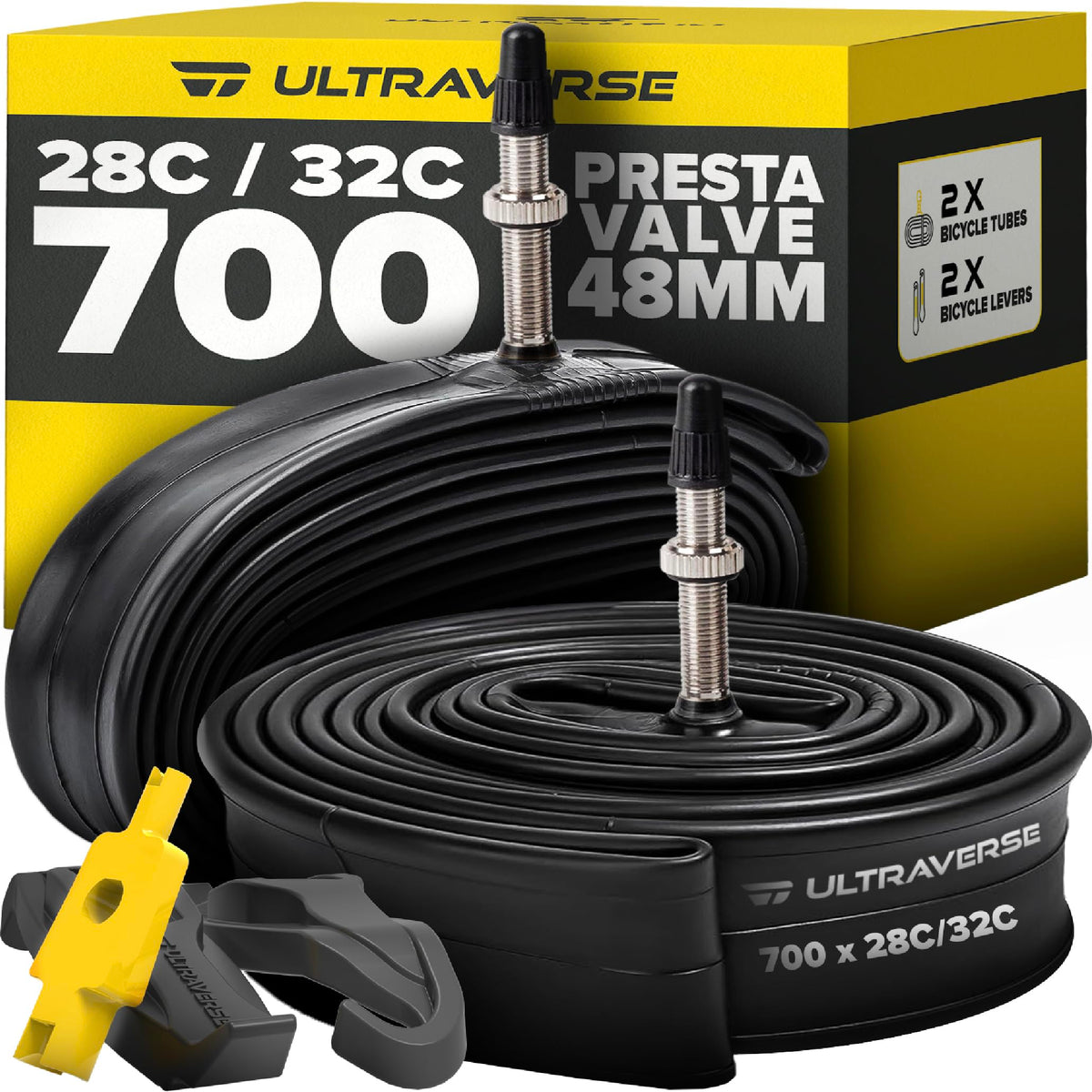 Ultraverse 700C Road & Gravel Inner Tubes - 28-32C, 48mm Presta