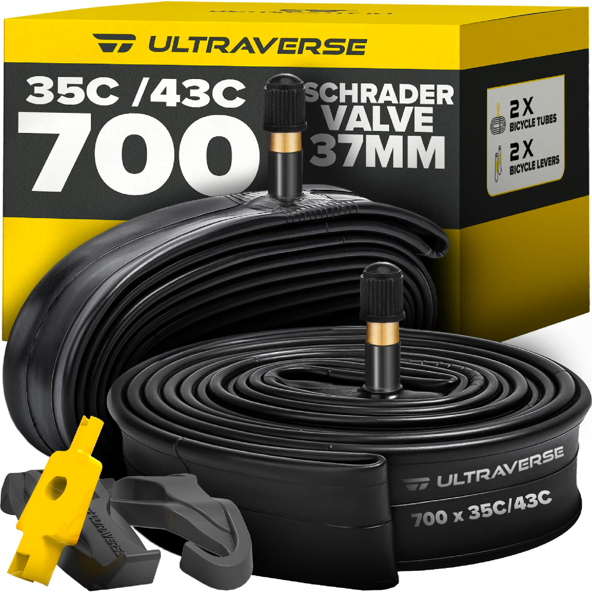 Ultraverse 700C Road & Gravel Inner Tubes - 35-43C, 37mm Schrader