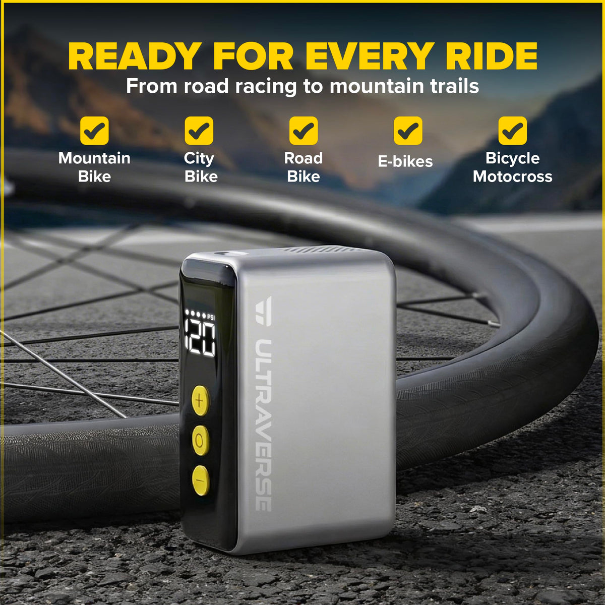 Ultraverse Mini Electric Bike Pump product detail
