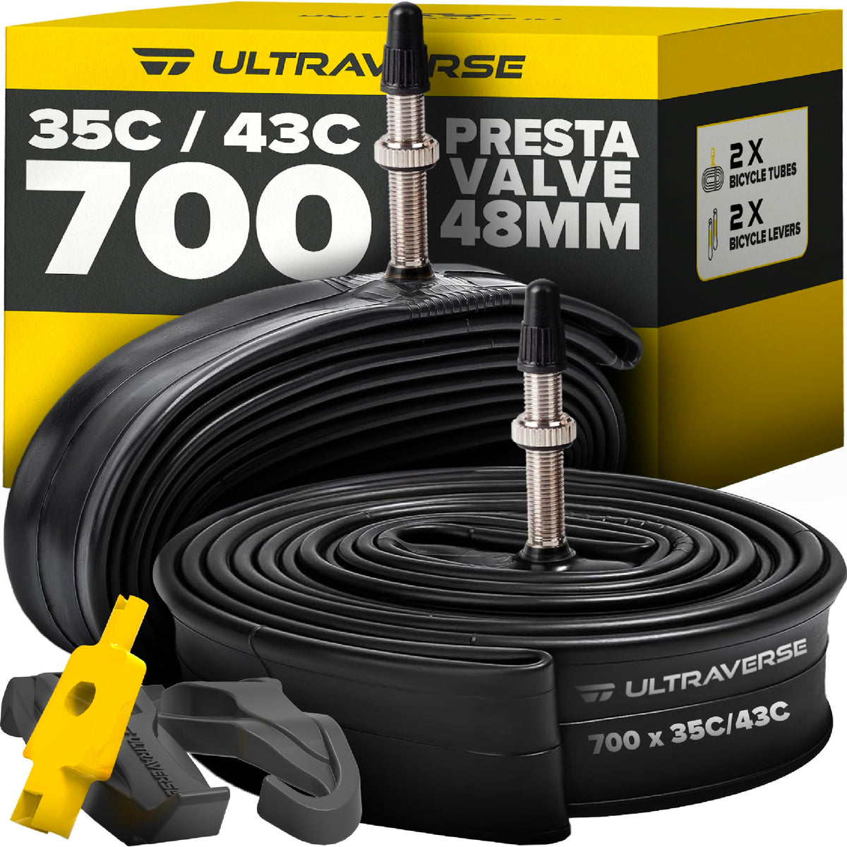 Ultraverse 700C Road & Gravel Inner Tubes - 35-43C, 48mm Presta